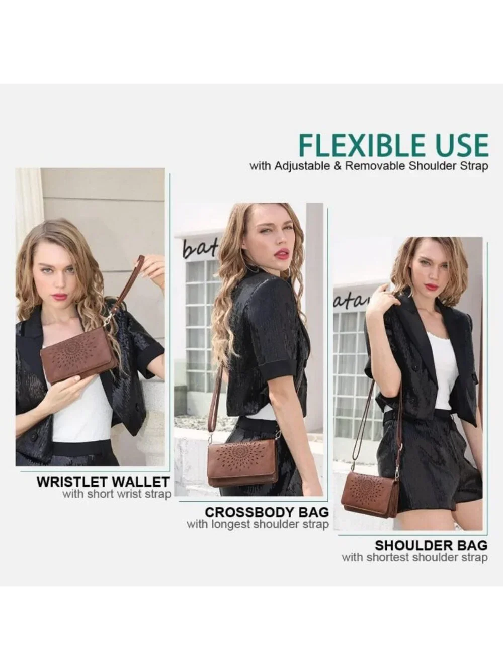Stylish Multi-Function Crossbody Bag for Women | RFID Wristlet Wallet & Phone